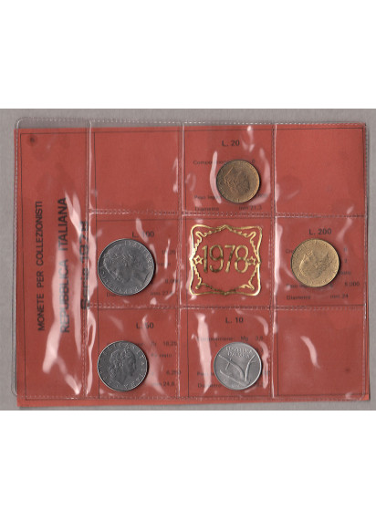 1978 - Serie monete  Fior di Conio 5 pezzi